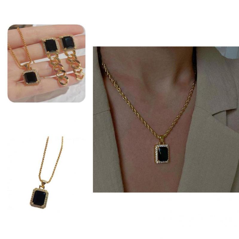 

Earrings & Necklace Chain Style Unique Charming Pendant Jewelry Thicken Unisex Classic For GiftEarrings, As pic