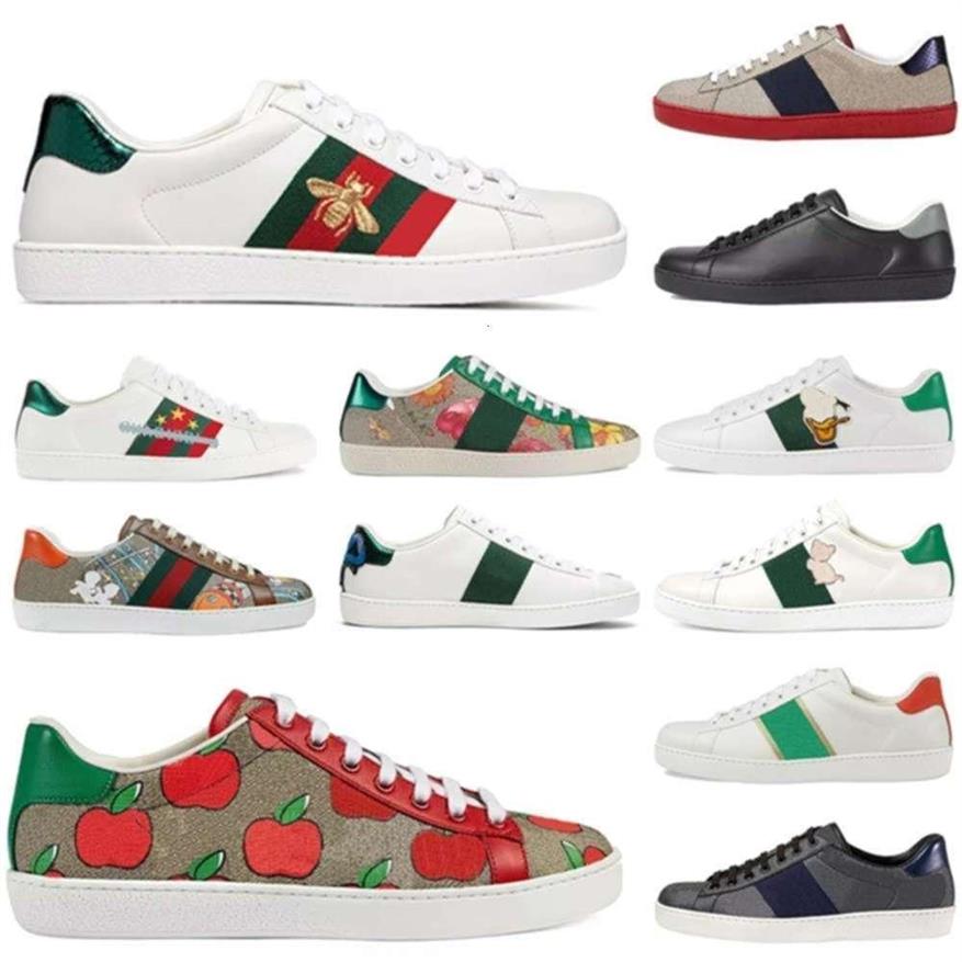 

GG'sneakers High Quality Ace Bee Men Women Sneaker Casual Shoes Chaussures Low Top Leather Embroidery Stripes Shoe Womens Wal268e, 26