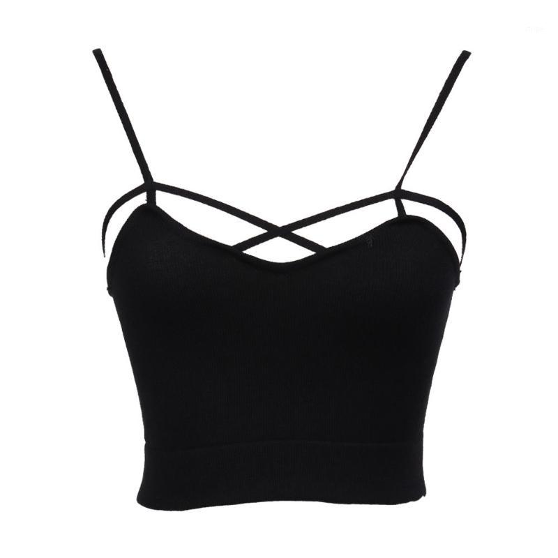 

Wholesale-Summer Sexy Lady Women Tanks Camis Cut Out Caged Bra Strappy Corset Bralette Crop Bikini Top Shirt Outfits Clothes Short, White