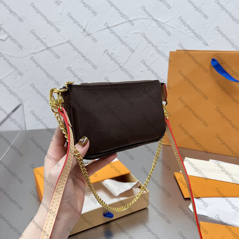 

M58009 MINI POCHETTE ACCESSOIRES Chain Wallet Coin Purse Iconic Women Pouch Clutch Zippy with shoulder strap Original Box, Shipping link
