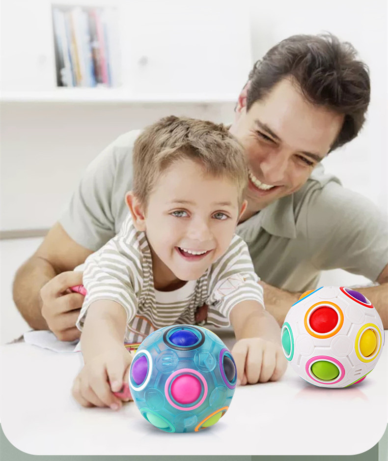 

Decompression Puzzle Magic Cube Toys Rainbow Ball Press Type Floor Stand Hot Selling Children's Fun Games Toys Wholesale