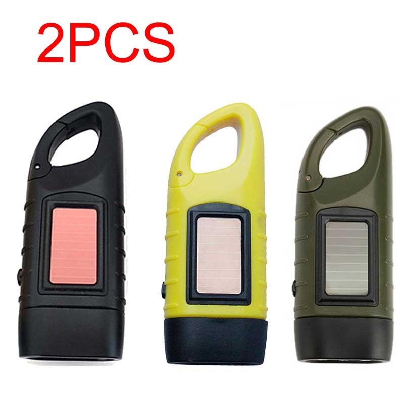 

Flashlights Torches 1/2PCS Solar LED Portable Hand Crank Dynamo Torch Lantern Rechargeable Tent Light For Outdoor Camping Mountai