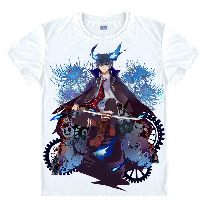 

Men' T-Shirts Coolprint Japanese Manga Blue Exorcist Anime Shirt Of Rin Okumura And Satan Clothes Printing MangaMen, Beige