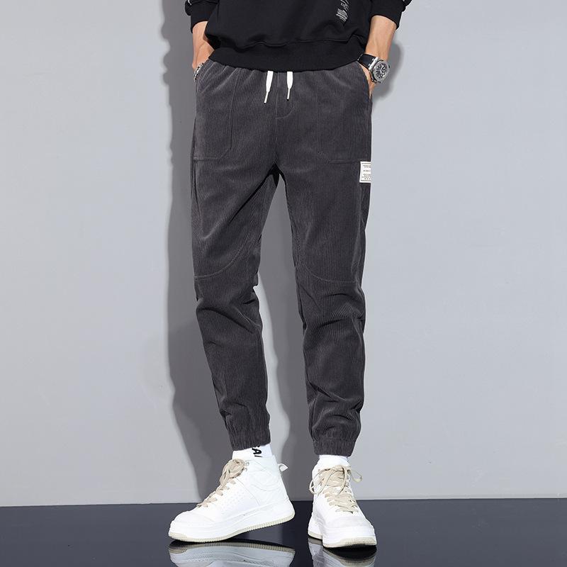 

Men's Pants Fall/spring Plus Size Casual Men Black Blue Stretch Cotton Corduroy Joggers Cargo Loose Harem Sport Trousers, Green