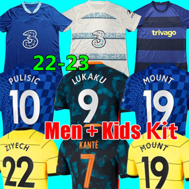 

LUKAKU 22 23 CFC 2022 soccer Jerseys MOUNT PULISIC JAMES HAVERTZ KANTE WERNER T.SILVA ZIYECH ALONSO SAUL home blue away MENDY football shirt Men kids kit uniform Wears, Colour 18