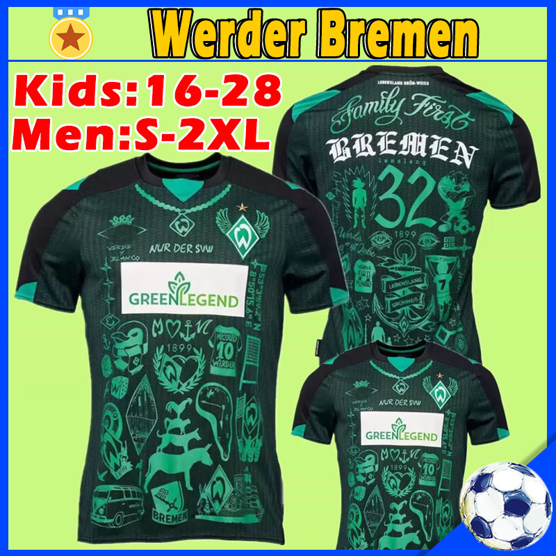 

21/22 Werder Bremen Soccer Jerseys Special Marvin Ducksch Leonardo Bittencourt BLACK GREEN 2021-2022 How Deep is Your Love FOOTBALL Uniforms THAILAND QUALITY SHIRTS, Yundabulaimei 21-22 special