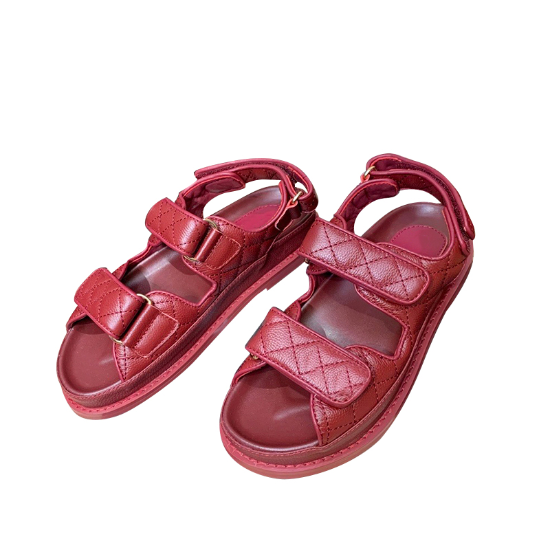 

2023 spring and summer new women's sandals rubber antiskid flat bottom leather rhombic magic sticker leisure sports beach shoes, Nude