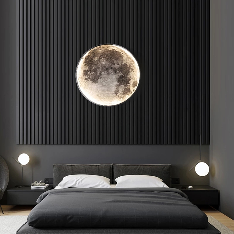 

Moon LED Wall Lamp For Bedroom Kid's Room Foyer Living Room Coffee Bar Aisle Hallway Gallery Studyroom Loft Indoor Home Lights Creative Universe Background Light