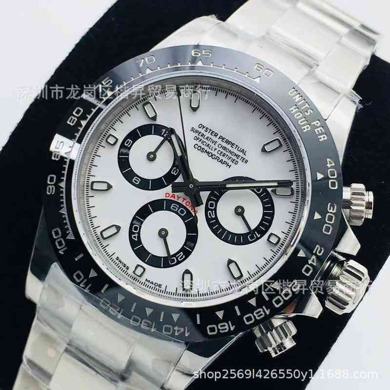 

uxury watch Date Gmt olex Panda ceramic ring men's ditongna water ghost steel tape full automatic mechanical, White