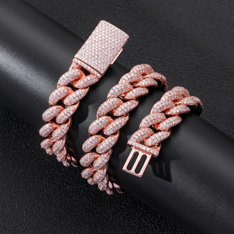

Pendant Necklaces Mens Necklace Baguette Chain High Quality Iced Micro Pave Cubic Zirconia Miami Cuban Hip Hop Jewelry Gift 16-24 InchPendan