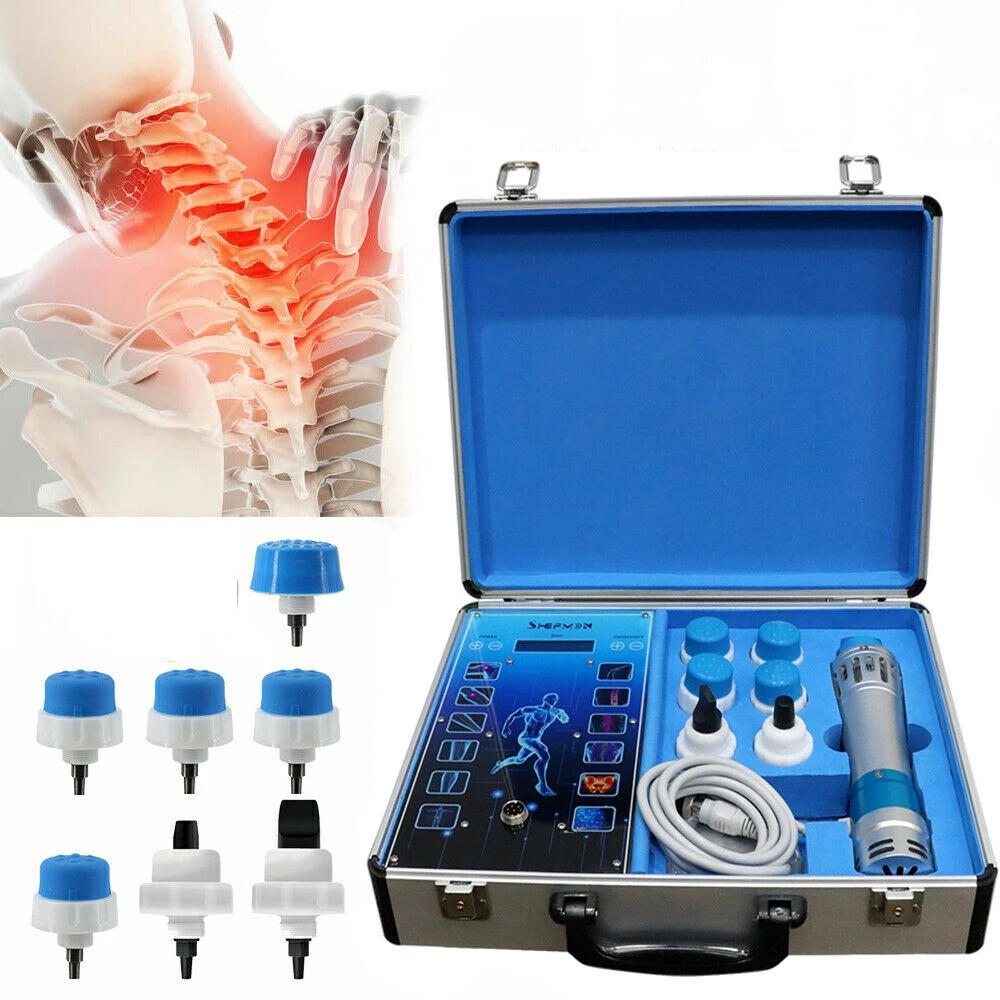 Shockwave therapy device machine physiotherapy massage portable personal home use for touch screen box extracorporeal pain relief knee joint phys-image-773256839