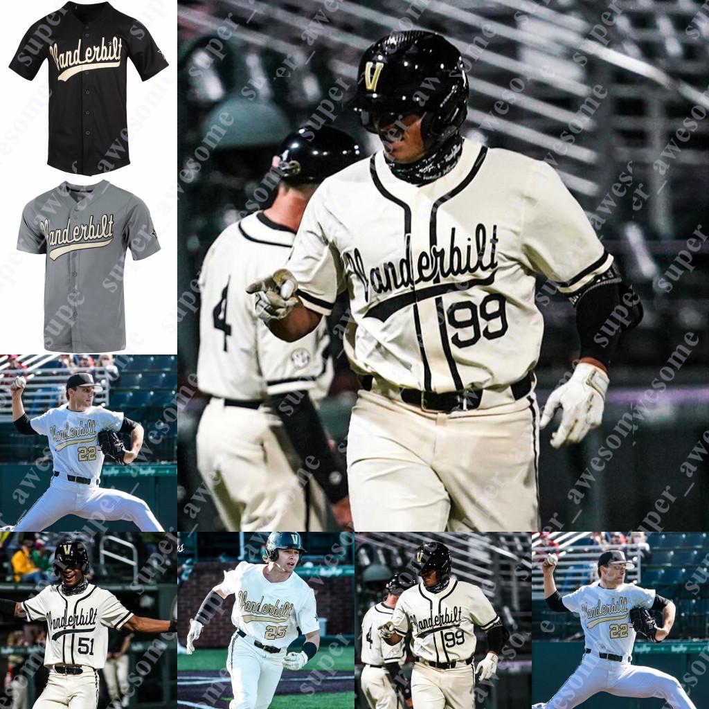 

Vanderbilt Baseball Jersey Jack Leiter Dominic Keegan Isaiah Thomas Carter Young Jayson Gonzalez Tate Kolwyck CJ Rodriguez Bulger Kumar Rock, Black
