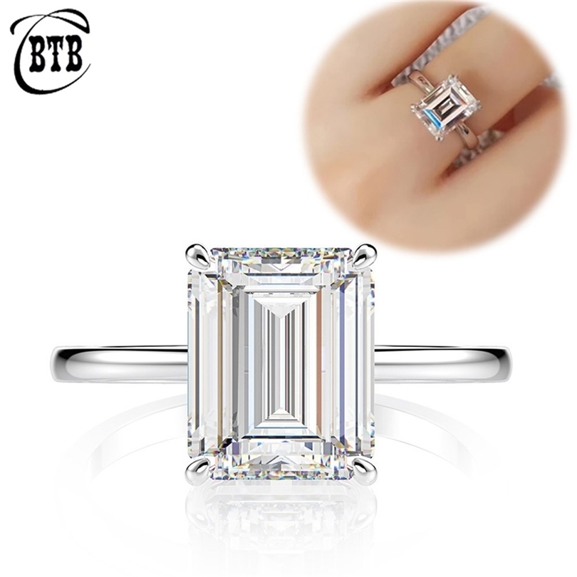 

Cut Created Gemstone Engagement Rings for Women 100% 925 Sterling Silver Wedding Jewelry Simple Rings Wholesale 220728