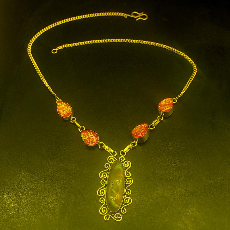 

Chains Hermosa Jewelry Vintage Labradorite Dichroic Glass Arrival Silver Color Chain Necklace For Women Ladies Gift 20224992Chains