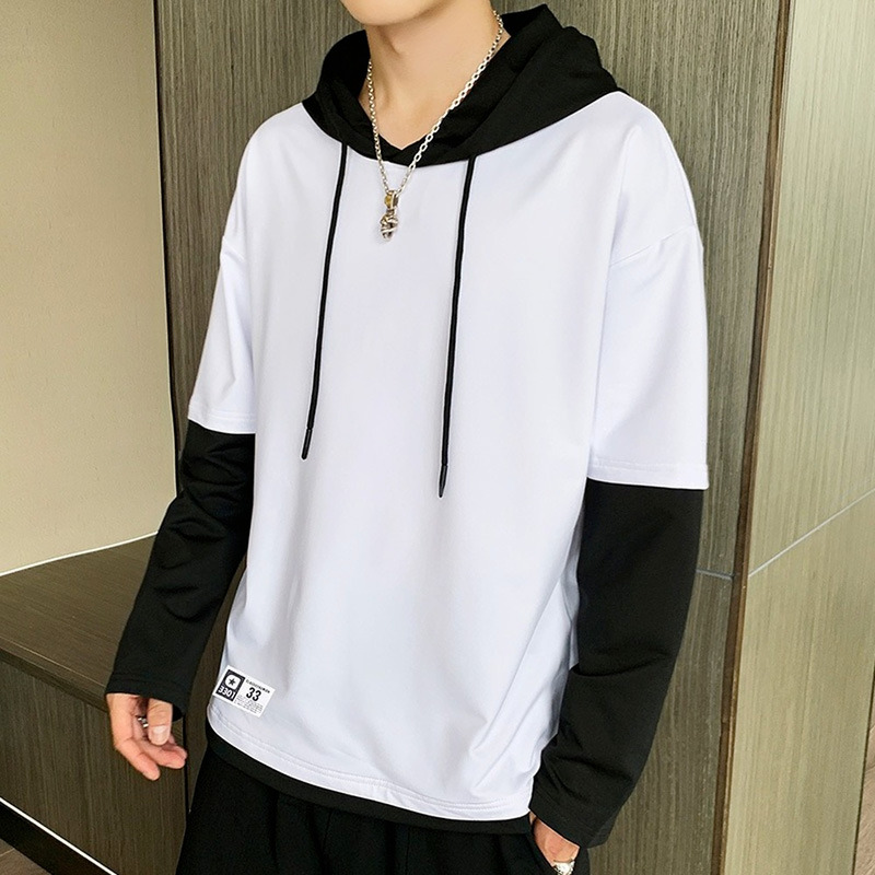 Hip Hop Hoodies Men Patchwork Hoodies Spring and Autumn Casual Tops Men Punk Style Sweatshirts With Hood Men Long Sleeve Shirts 220815