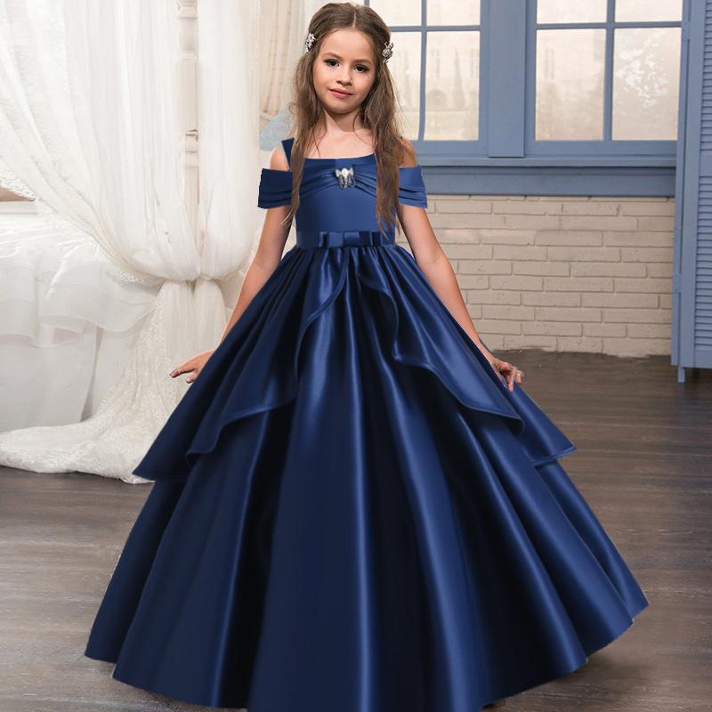 

Girl's Dresses Long Party Dress For Bridesmaid Princess's Girls Wedding Prom Evening Clothes Teenager 10 12 YearsGirl's, Pink