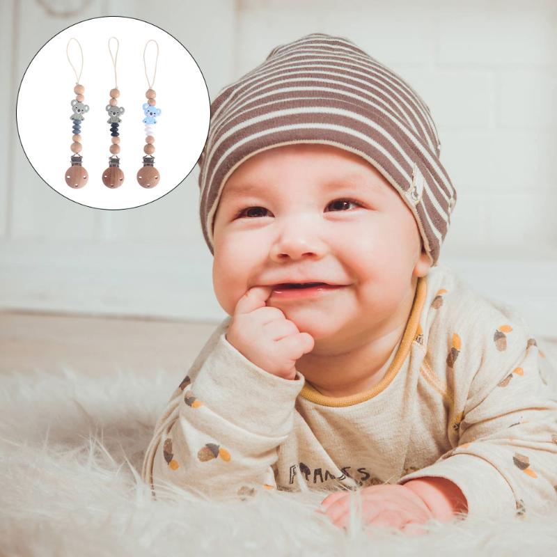 

Pacifiers# 3pcs Baby Pacifier Chain Bear Decor Silicone Clip Teeth ClipPacifiers#