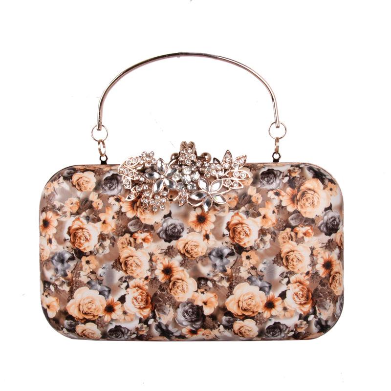 

Evening Bags Female Rose Print For Party Floral Pattern Ladies Clutch Women Simple Flower PU Leather Handbag Bridal WalletEvening, Color same as pictur