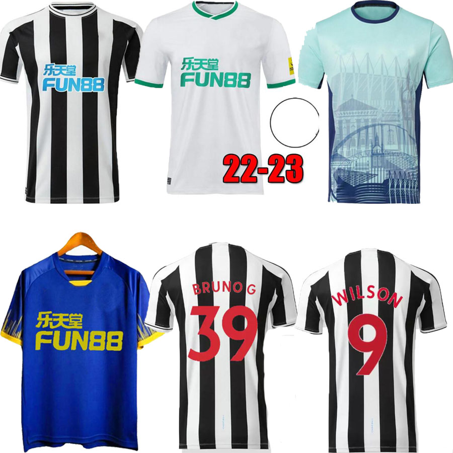

22 23 MAXIMIN Soccer Jersey WOOD NUFC BRUNO G. WILSON SHELVEY ALMIRON 2022 2023 Home Away Black TRIPPIER Football Shirt kit Kids Men, Red