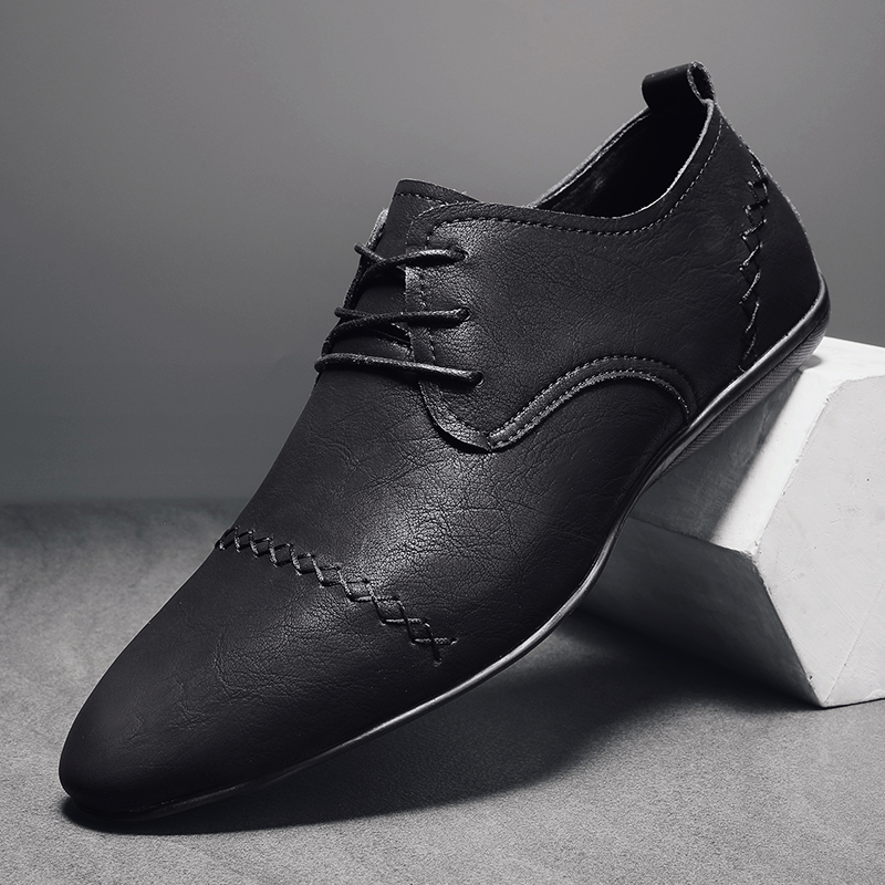 

2022 Man Formal Shoes Lace Up Men Dress Classic Shoes Business Office Work for Men Shoes Retro Lightweight Oxford Loafers, Black