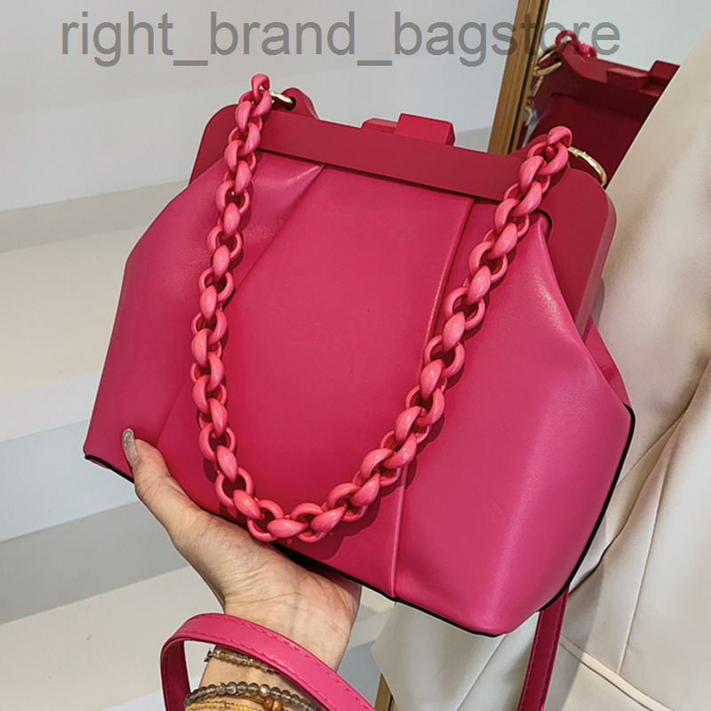 

Women Brand Color Chain Cloud Bags Crossbody Bag Luxury Designer Handbag and Purses Green Purple White Clip Shell Shoulder Bags W220809, Hot pink