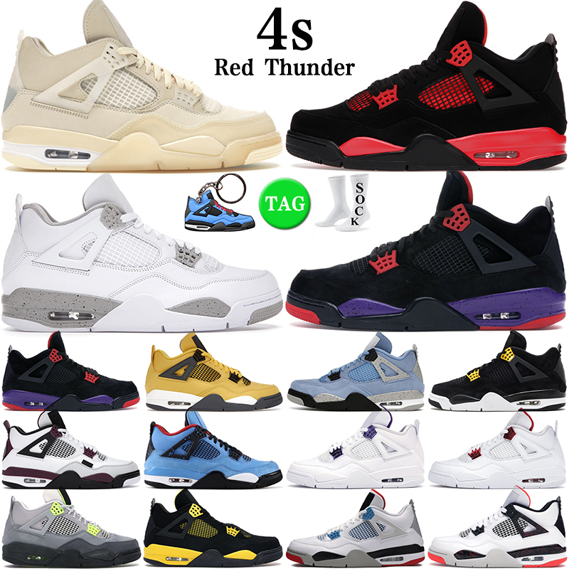 

mens basketball shoes 4s Black Cat Red Thunder 4 University Blue Sail White Oreo Tour Yellow Bordeaux men women outdoor sports trainers sneakers top, 4s 7-13 cavs