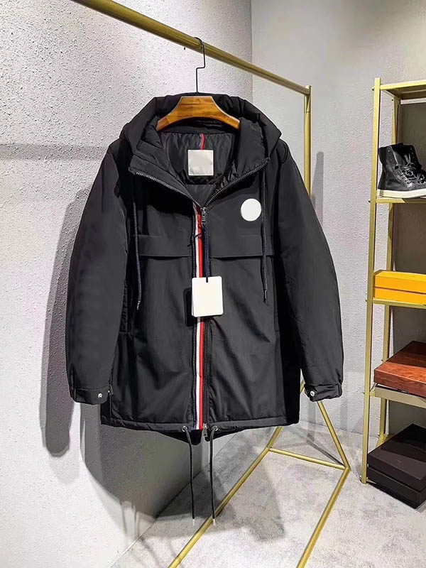 

Chest Big Logo Mid-length mens down jacket Side arm letters coat double zipper jackets Fashion hombre Size 1--5, Supplement (not shipped separately)