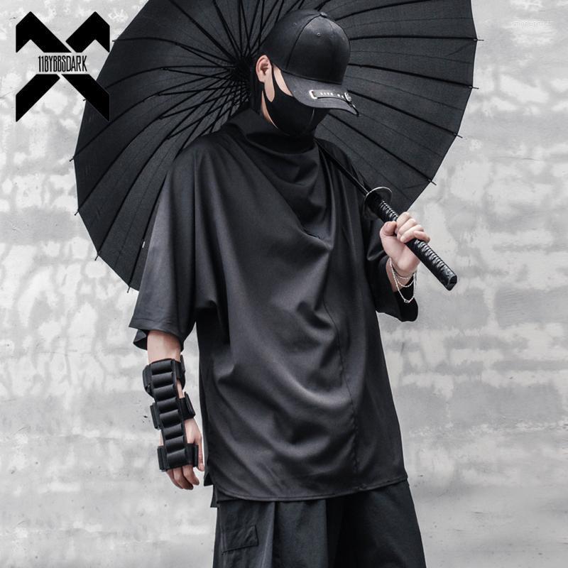 

Men' T-Shirts Techwear Hip Hop Turtleneck T-Shirt Men Tactical Function Summer Harajuku Tshirt Cotton Loose Short Sleeve Shirts StreetwearM, Black
