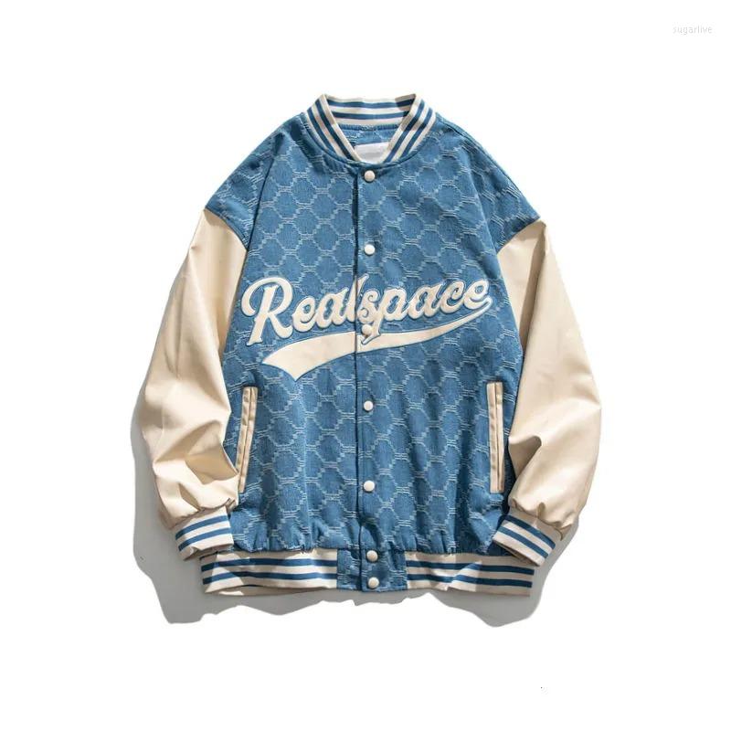 

Men's Jackets Varsity Jacket Vintage Men Plaid Blue Black Women's Bomber Baseball Oversize American Streetwear Outerwear UniversityMen's
