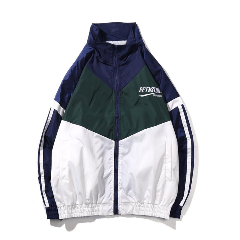 

Men's Jackets Fashion Spring Autumn Color Block Windbreaker For Men Hip Hop Mens And Coats Loose Cardigan StreetwearMen's, Beige