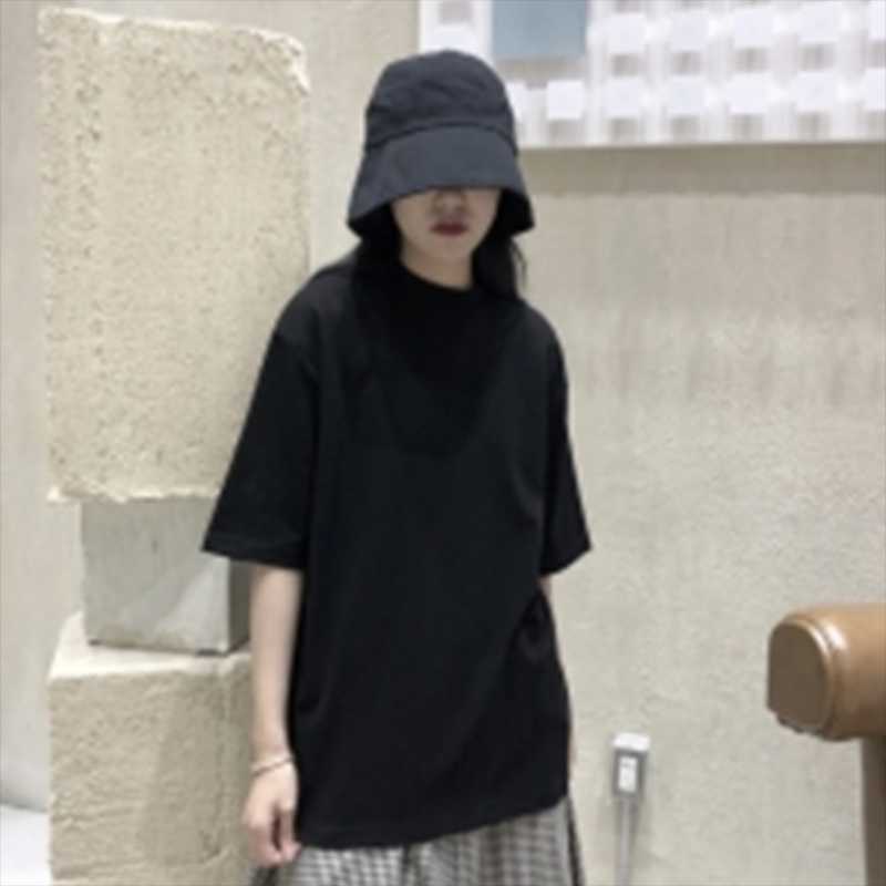 

Women' T-Shirt Women Summer Small Turtleneck Pure Color Loose Comfortable Short Sleeve Simple Fashion CottonWomen, Black