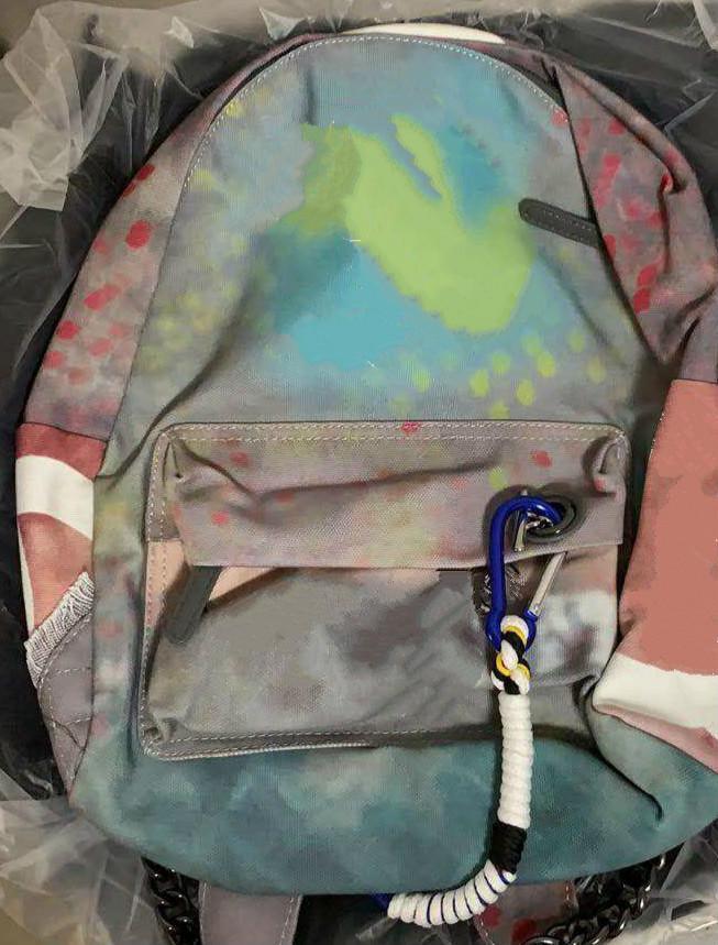 

2021 women Travel Bags Graffiti Color Retro Shoulder Backpack Catwalk men Casual Canvas Classic Doodle Limited Edition Bag, Apricot yellow40cm