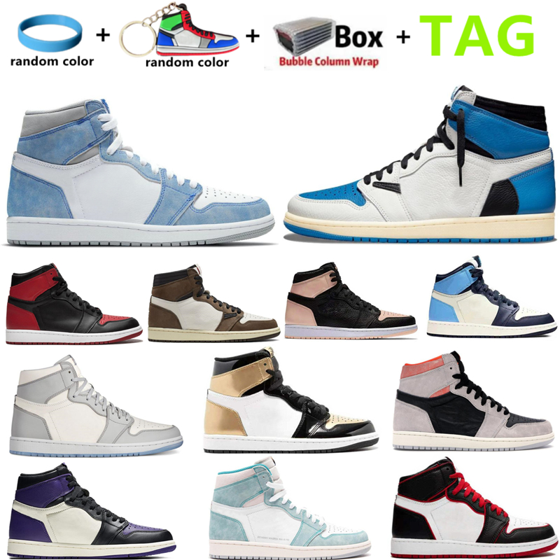 

2022 New Arrival I 1 Men Women 1s Basketball Shoes University Blue Hyper Royal Bubble Gum Ligtht Smoke Grey Gym Red Unisex High Cut Sport Sneakers Trainers Size:36-47, Shoebox