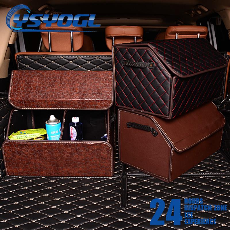 

Car Organizer Gintor PU Leather Trunk Sundries Storage Box Bag Foldable Folding Cargo Stowing Tidying