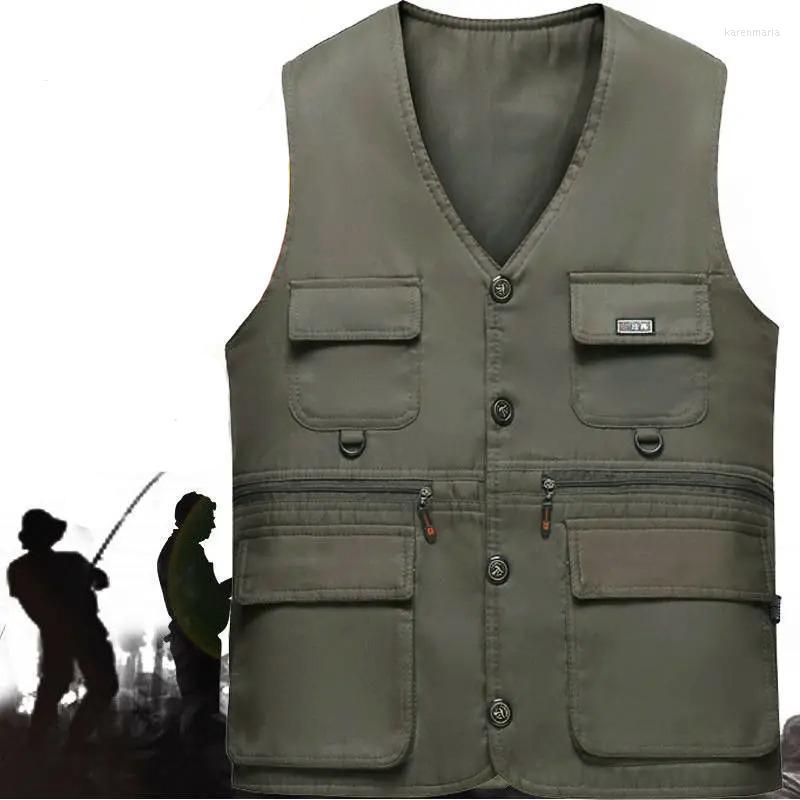 

Men' Vests Outerdoor Muti Pockets Tactical Vest Hunting Fishing Cargo Jackets Sleeveless Cardigan Summer Autumn Spring Outerwear Kare22, Black