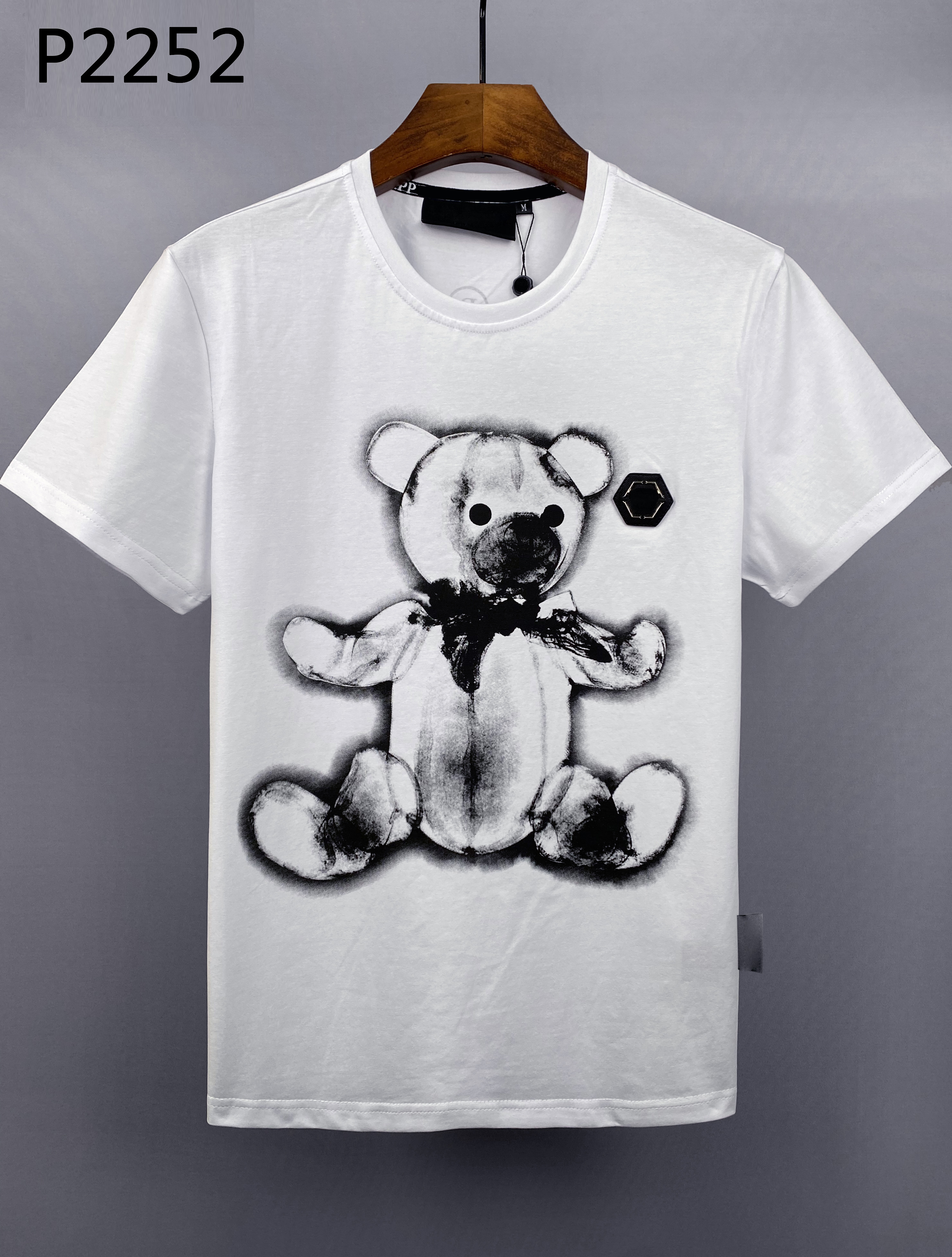 

tshirt Plain T Shirts Phillip Pla graphic t shirt men designers Top Sell PP Skull Diamond Short sleeve Dollar bear Brand tee O-Neck high Quality Skulls tops a31, 14