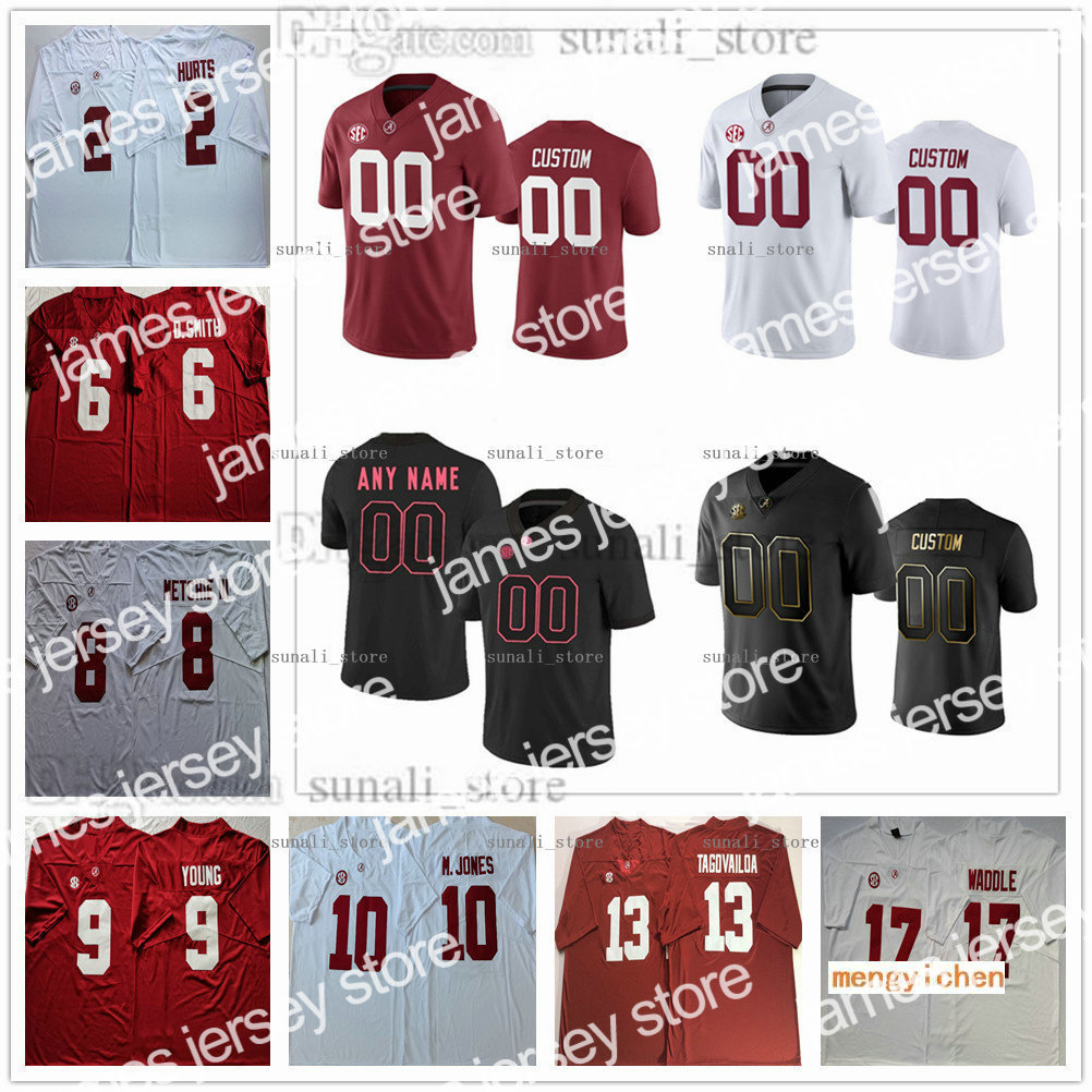 

American College Football Wear Alabama Crimson Tide NCAA College Jerseys 3 Ridley 81 Cameron Latu 1 Jahmyr Gibbs 5 Javon Baker 2 Derrick Henry 1 Nick Saban 70 Alex, Women black