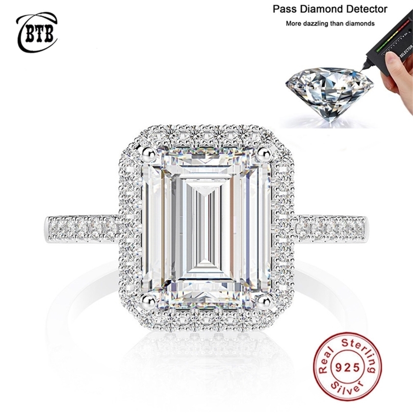 

925 Sterling Silver Certified Diamond Ring DE Color VVS Clarity Timeless Feminine Luxury Jewelry 220728