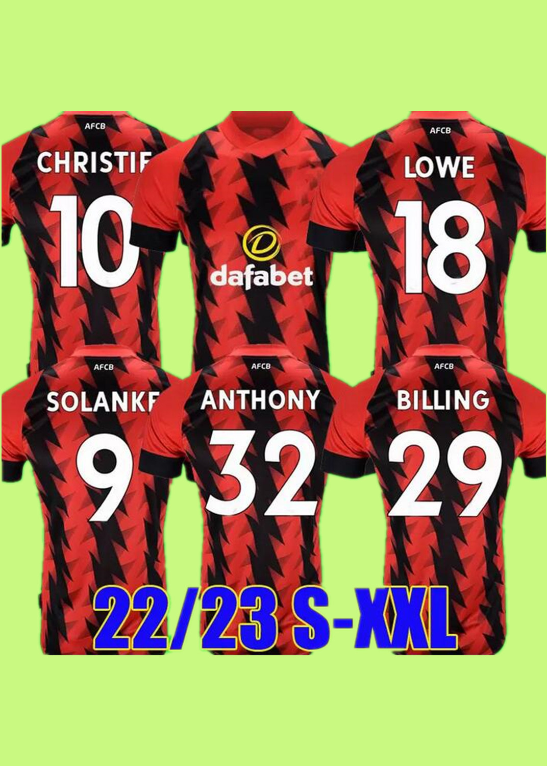 

22 23 Anthony Soccer Jerseys Billing Lowe 2022 2023 Maillots Marcondes Christie Brooks Moore Solanke HOME FOOTBALL SHIRTS camiseta de futbol adult men top thailand