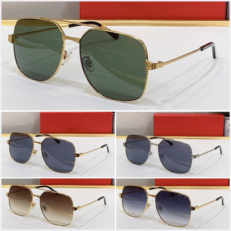 

luxury sunglasses Trendy Full Frame Eyewear Mixed Colo Metal Square wayfarer Classic style men and women Fashion Anti ultraviolet original glasses CT0326S With box