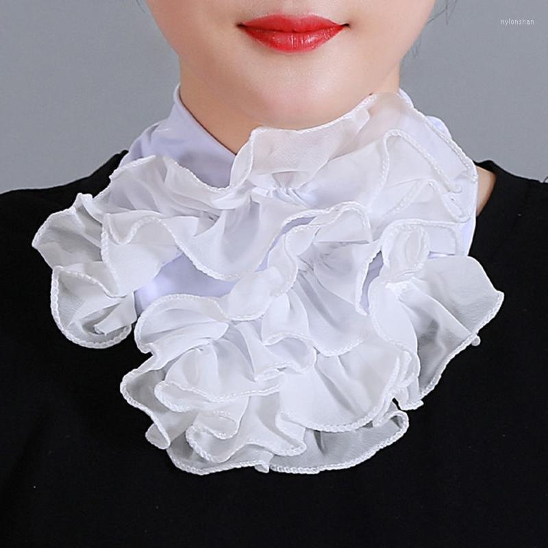 

Scarves Korean Floral Chiffon Neck Guard False Collar Hedging Scarf Summer Women Silk Protect Cervical Elastic Bib Headneck 28 ColorScarves