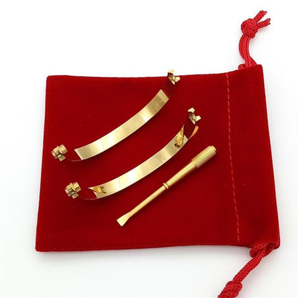 

Steel Bracelet cuff bangle for women men never fade with dustbag wedding love bracelet brangle quality women men love gifts254n