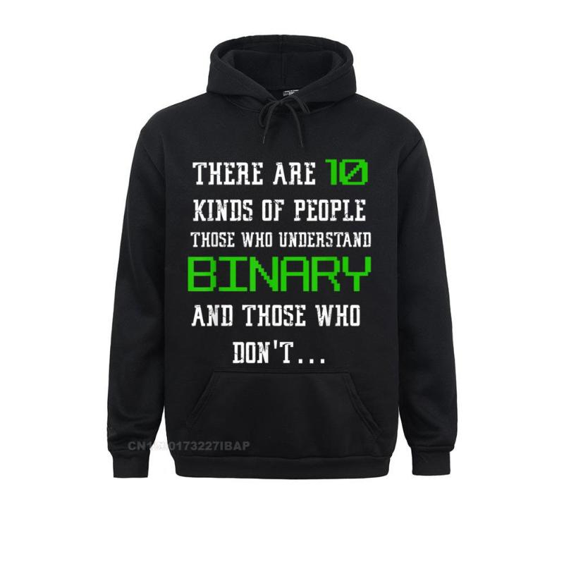 

Men' Hoodies & Sweatshirts There Are 10 Kinds Of People Binary Funny Math Tee Hoodie Gothic Plain Youth Youthful Lovers Day Sportswears, Black