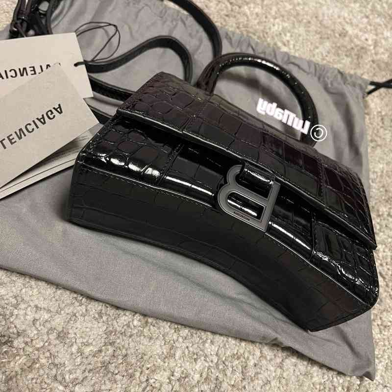 

Balenciga Handbag Lu11aby Designer Spot Hourglass Black Gold Crocodile Bag Xs Shoulder Crossbody XTL9, Crocodile black buckle xs in stock