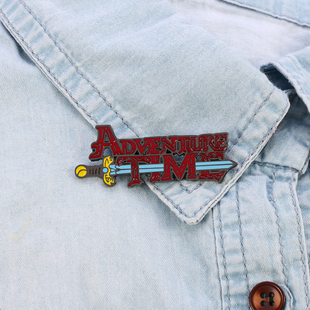 

Adventure Time Sword Letter brooch Cute Anime Movies Games Hard Enamel Pins Collect Metal Cartoon Brooch Backpack Hat Bag Collar Lapel Badges, Color #1