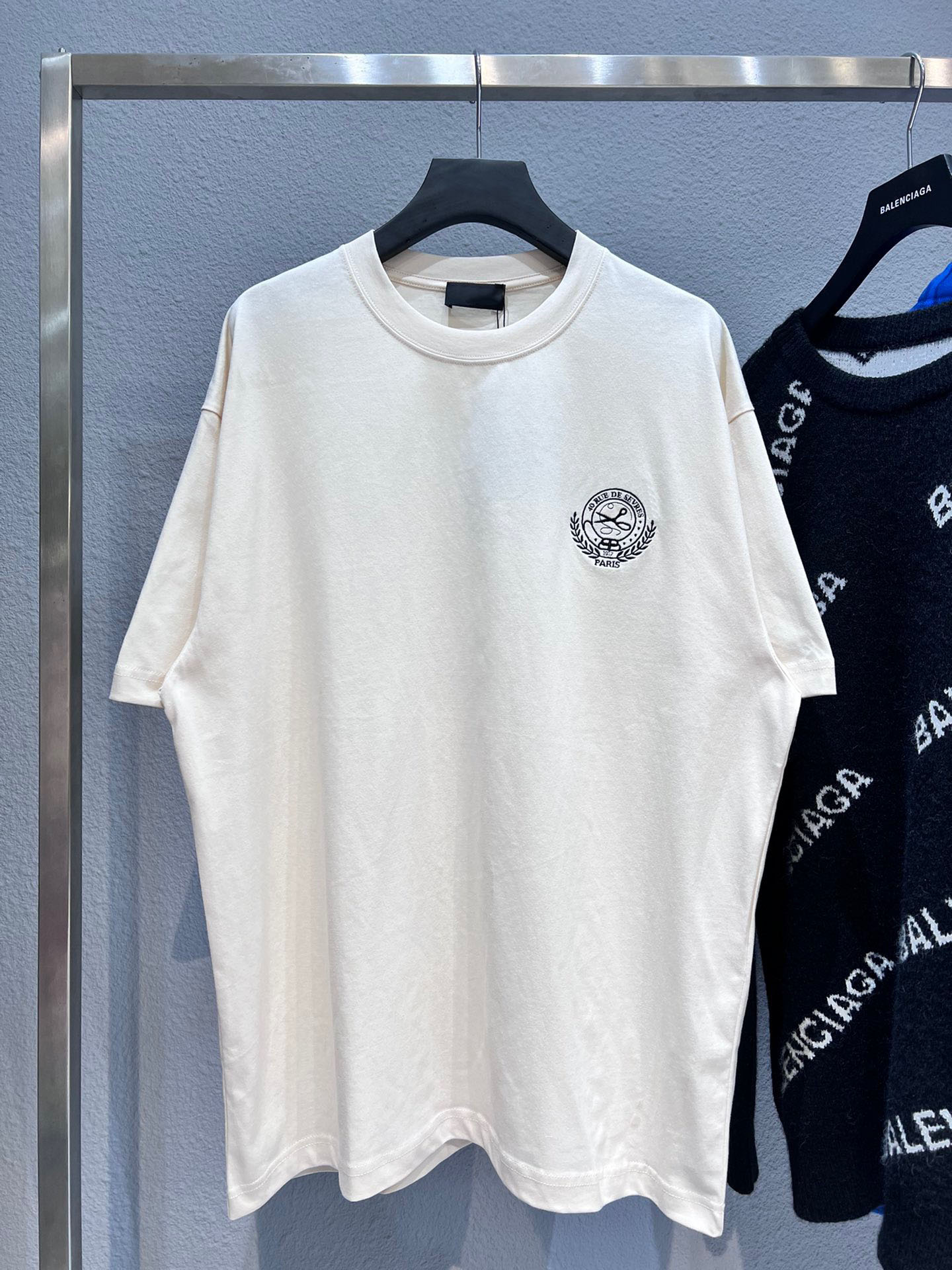

2021 Men' and women' T-shirt splicing printing short sleeve early spring double strand fine cotton fabric digital printing process ey68