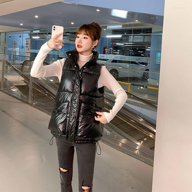 

Women's Vests Women Spring Winter 2022 Ladies Solid Color Vest Cotton Padded Jacket Sleeveless Female Waistcoat Q81 Luci22, Black