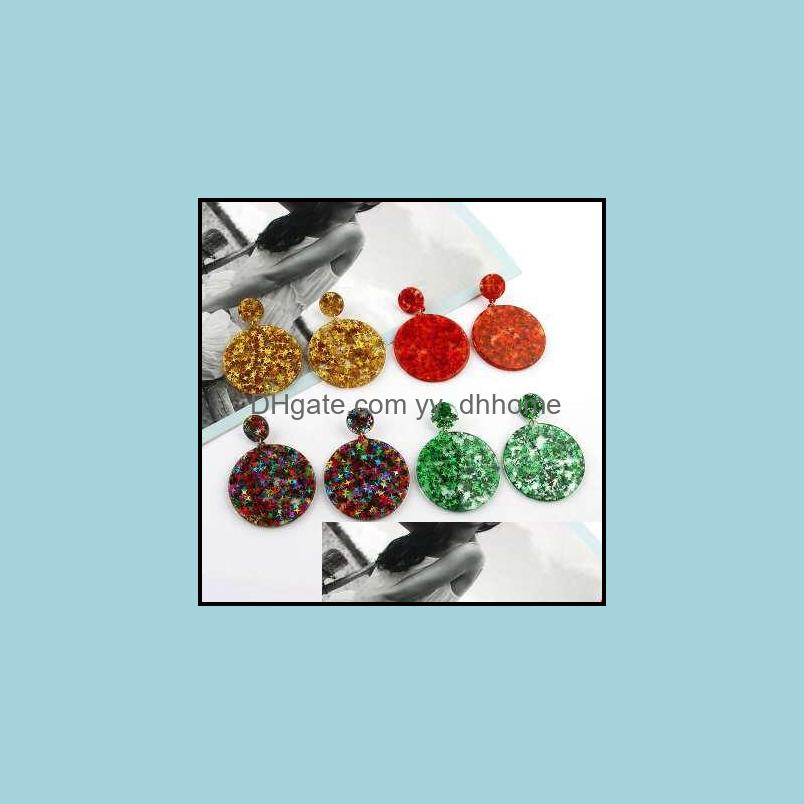 

Other Earrings Jewelry Colorf Bling Sequins Star Round Acrylic Resin Dangle Drop Earring For Women Fashion Accessor Dha3V