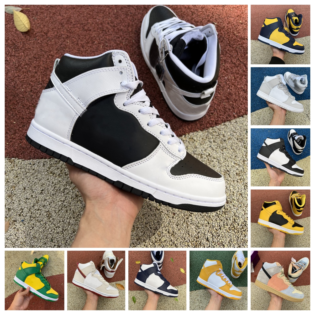 

2023 Top high UNC Dunksb High Black White Casual Shoes Dunks Men Women Vast Grey Pink Prime Syracuse Midnight Navy Varsity Purple Maize University Gold Boot, Bubble package bag