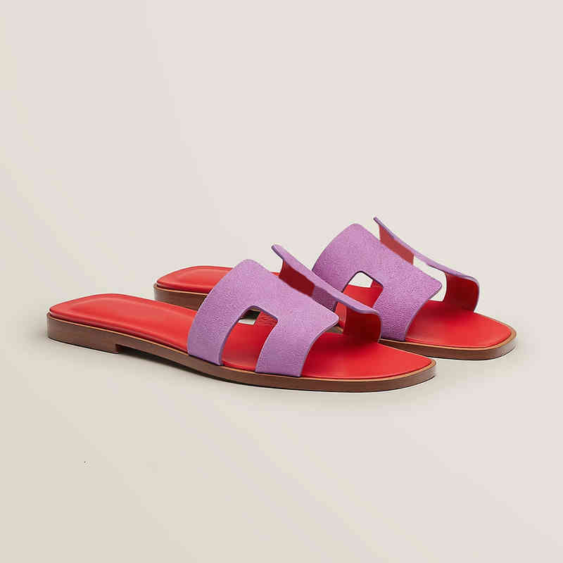 

H Slippers Designer Summer Women Oran Sandals calfskin insole rubber sole outdoors Sandal Top Luxury Fashion Ladies Beach Flat Flip, #36